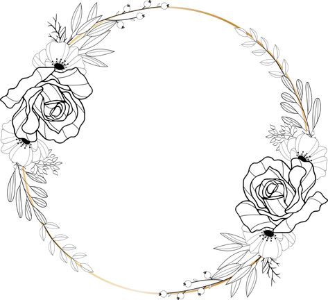 flower frame wreath ring watercolor illustration Flower Ring Design, Ring Drawing, View Flower, Ring Vector, Wreath Ring, Wreath Rings, Drawing Png, Png Background, Rose Wreath