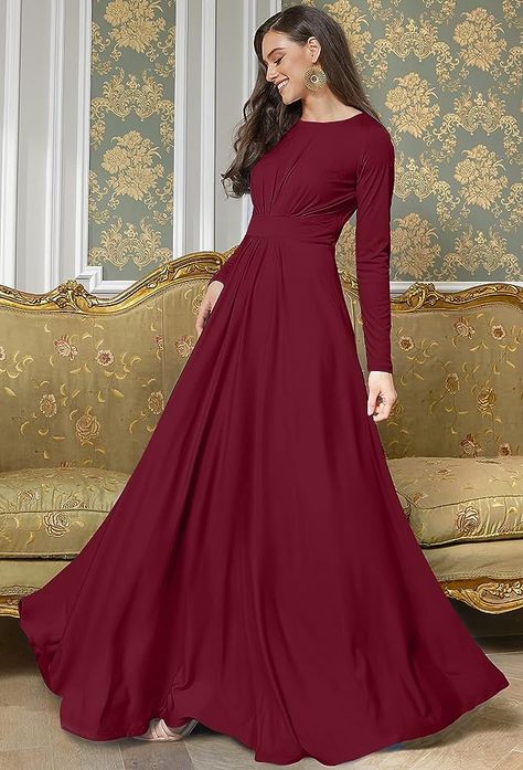 Gown For Mother, Full Sleeve Gowns, Full Maxi Dress, Kate Middleton Style Outfits, Evening Dresses Wedding, Winter Bridesmaid Dresses, Long Sleeve Bridesmaid Dress, Maxi Gown Dress, Muslimah Fashion Outfits