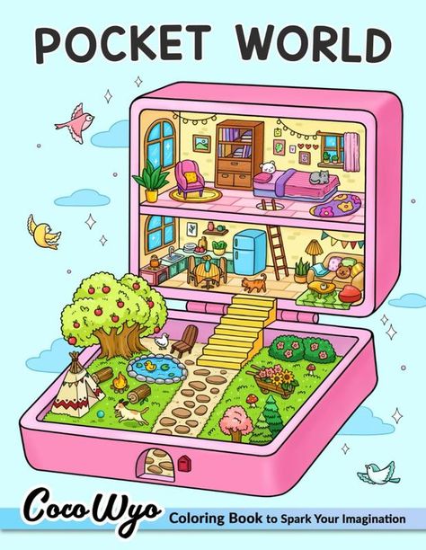 Pocket World: Adult Coloring Book with Miniature Worlds inside Tiny Items for Relaxation Tiny Items, Printed Sheets, Fashion Toys, Colouring Books, Adult Coloring Books, Book Crafts, Kindle Reading, Book Gifts, Kindle Books