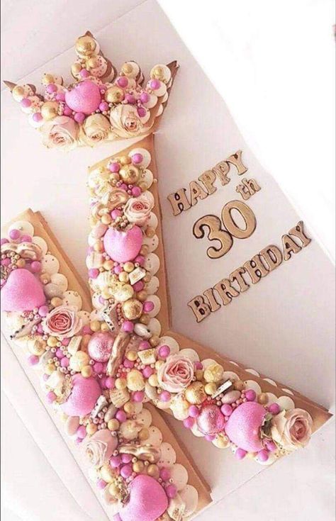 Monogram Cakes Birthday, Holiday Cake Designs, Mini Pastelitos, Birthday Catering, Golden Birthday Cakes, Sweet Birthday Cake, Letter Cakes, Number Birthday Cakes, Alphabet Cake