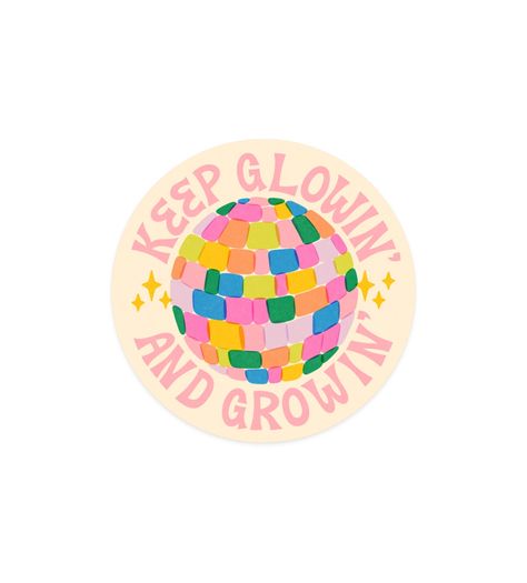 This sticker design features a rainbow disco ball to brighten up your days and inspire positive growth. These are high quality die cut vinyl stickers with a premium coating that protects them from exposure to wind, rain and sunlight. Perfect for your water bottle, laptop, notebook, or just about anywhere and they make great gifts! 3 in. matte vinyl sticker Rainbow Disco Ball, Sticker Design Inspiration, Happy Words, New Wall, Disco Ball, Art Plastique, Sticker Art, Cute Quotes, Vinyl Stickers