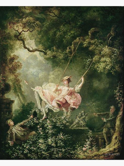 "Jean-Honore Fragonard - The Swing, 18th Century" Art Print by artcenter | Redbubble Jean Honore Fragonard, The Swing, Caravaggio, Rococo, Versailles, Art Vintage, Find Art, Art Supplies Drawing, Les Oeuvres