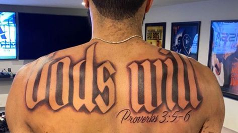 Will Tattoo, Black Men Tattoos, Gods Will, Mary Tattoo, Half Sleeve Tattoos For Guys, Jayson Tatum, Nba News, New Tattoo, One Piece Images