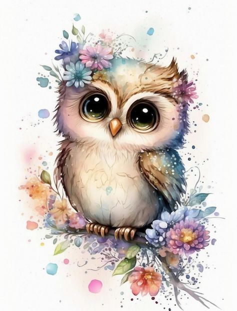 Cute Owls Wallpaper, Colorful Owls, Cute Animal Clipart, Pola Kristik, Baby Owls, Owl Art, Arte Animal, Animal Clipart, Cute Owl