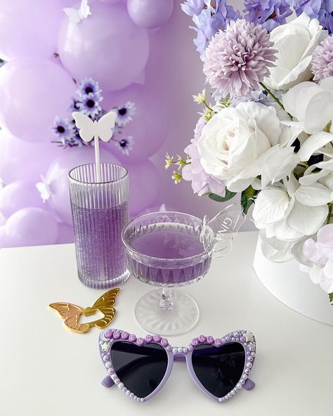 Lavender Party Aesthetic, Purple Garden Party Decorations, Lavender Bachelorette Party Decor, Lavender Party Ideas, Lilac Bachelorette Party, Lavender Haze Party Theme, Lilac Bridal Shower Decorations, Lavender Haze Bachelorette Party, Butterfly Theme Bachelorette