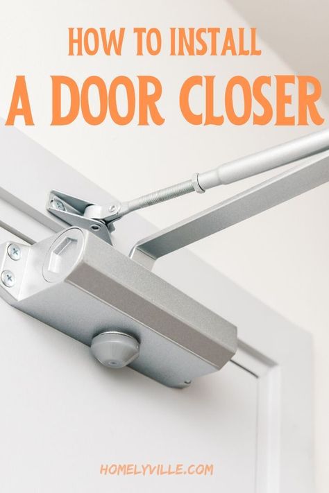 Door closers only take a few minutes to install. In this article, you’ll find a detailed installation method as well as the different tools that you need.#doorcloserinstallation Different Tools, Door Closers, Door Closer, Metal Tools, Door Latch, Door Installation, Closed Doors, Home Maintenance, Drill Bits