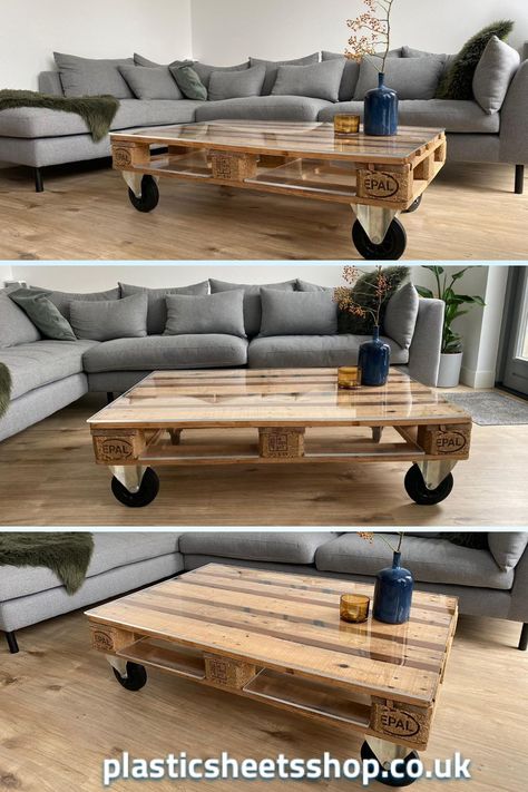 Table From Pallets, Refurbished Coffee Tables, Pallet Coffee Table Diy, Palette Table, Palette Furniture, Pallet Furniture Designs, Garden Coffee Table, Industrial Coffee Table, Diy Coffee Table