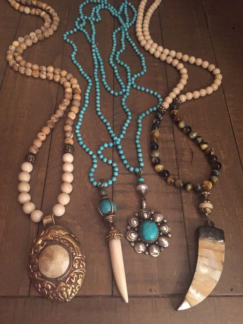 Beaded one of a kind necklaces. Email lisajilljewelry@gmail.com for prices, info and to purchase. Hippie Rock, Collar Hippie, Boho Jewels, Exotic Jewelry, Celebrities Quotes, Travel Tattoos, Boho Style Jewelry, Long Beaded Necklace, Homemade Jewelry