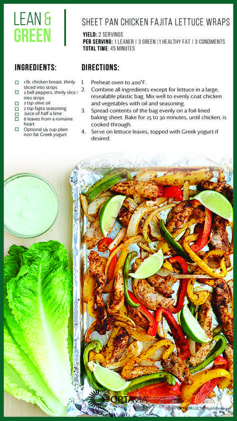 Optavia Lean And Green Meal Recipes - Infoupdate.org Fajita Wraps, Lean Dinners, Lean Recipes, Salat Wraps, Medifast Recipes, Fajita Chicken, Lean Protein Meals, Lean And Green, Green Meals