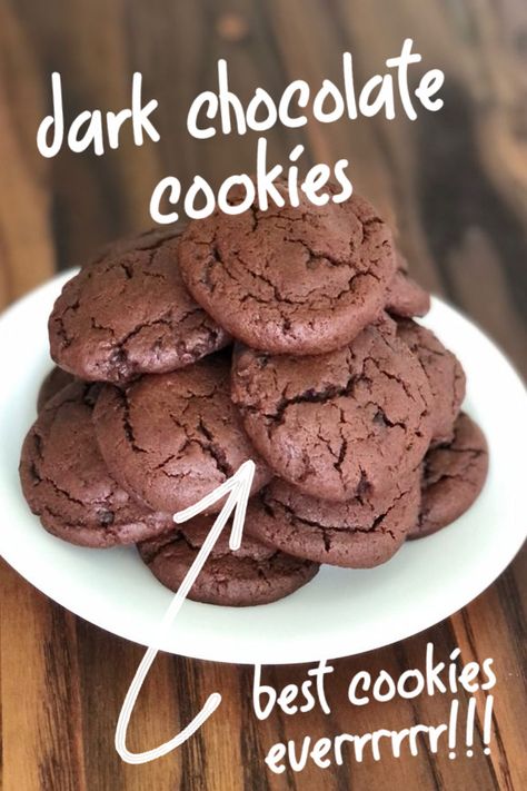 Dark Chocolate Brown Sugar Cookies Cookies No Brown Sugar, Homemade Bakery, Chewy Chocolate Cookies, Soft Cookies, Brown Sugar Cookies, Dark Chocolate Cookies, Delicious Cookies, Dark Chocolate Brown, Soft Cookie