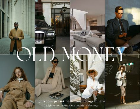 10 Old Money Presets Lightroom Presets Luxury Aesthetic Fashion Presets Classy Presets Old Money Filter, Summer Presets, Luxury Aesthetic, Photo Filters, Presets Lightroom, Photo Filter, Aesthetic Fashion, Old Money, Lightroom Presets