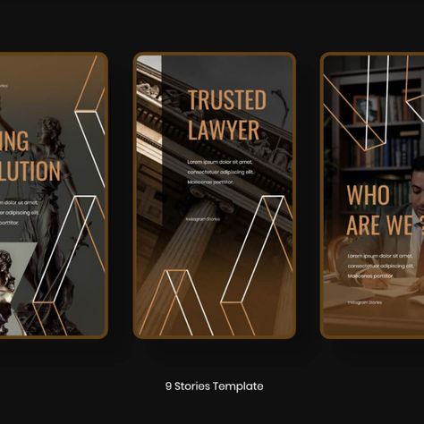 Lawyer - Instagram Stories Template Social Media Law Instagram Feed, Lawyer Advertising, Lawyer Advertising Design, Lawyer Flyer Design, Lawyer Instagram Design, Lawyer Social Media Design, Law Firm Advertising, Law Firm Social Media Posts, Law Firm Design