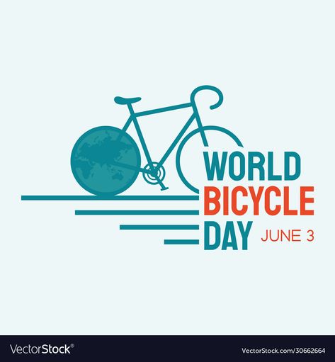 World Map Vector, World Bicycle Day, June 3rd, Map Vector, Very Happy, Outdoor Activities, World Map, Vector Free, Vector Images