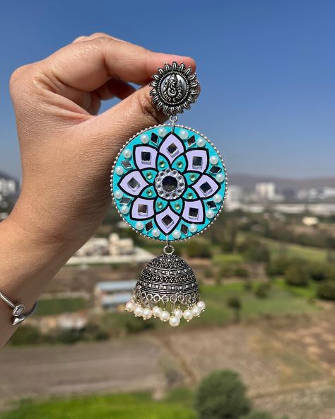 Handmade Mandala earrings ✨ These are Lightweight & water-resistant !! DM to order or to get customised 🫶 [handmade, earrings, jhumka, gifts, gift for her, mandala] Sticker Earrings, Mdf Earrings, Earrings With Stones, Earrings Jhumka, Sketch Images, Pink Mandala, Mandala Earrings, Pencil Sketch Images, Gold Necklace Indian