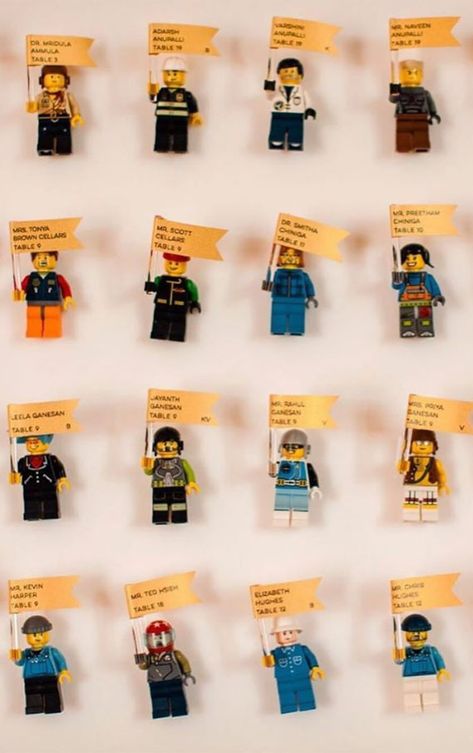 Lego Escort Card Displays { Fun & Creative Escort Card Ideas } 1 - Fab Mood | Wedding Colours, Wedding Themes, Wedding colour palettes Lego Seating Chart, Lgbt Wedding Attire, Creative Seating Cards, Wedding Colour Palettes, Fab Mood, Mood Wedding, Lego Wedding, Edgy Bridal, Wedding Seating Cards