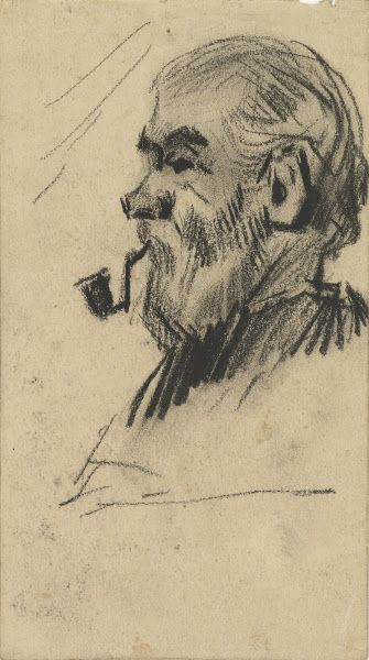 Head of an Old Man, 1885, Vincent van Gogh, Van Gogh Museum, Amsterdam (Vincent van Gogh Foundation) Van Gogh Drawings, Istoria Artei, Vincent Van Gogh Art, 얼굴 드로잉, Van Gogh Museum, Art Van, Van Gogh Paintings, Van Gogh Art, Paul Gauguin