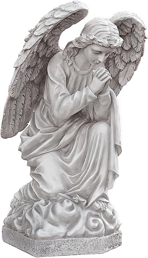 Amazon.com : Design Toscano DB24728 Praying Basilica Angel Kneeling Outdoor Garden Statue, 26 Inch, Antique Stone : Outdoor Statues : Patio, Lawn & Garden Angel Statues Sculpture, Angel Garden Statues, Stone Garden Statues, Praying Angel, Outdoor Garden Statues, Angel Statue, Angel Sculpture, Garden Angels, Antique Stone