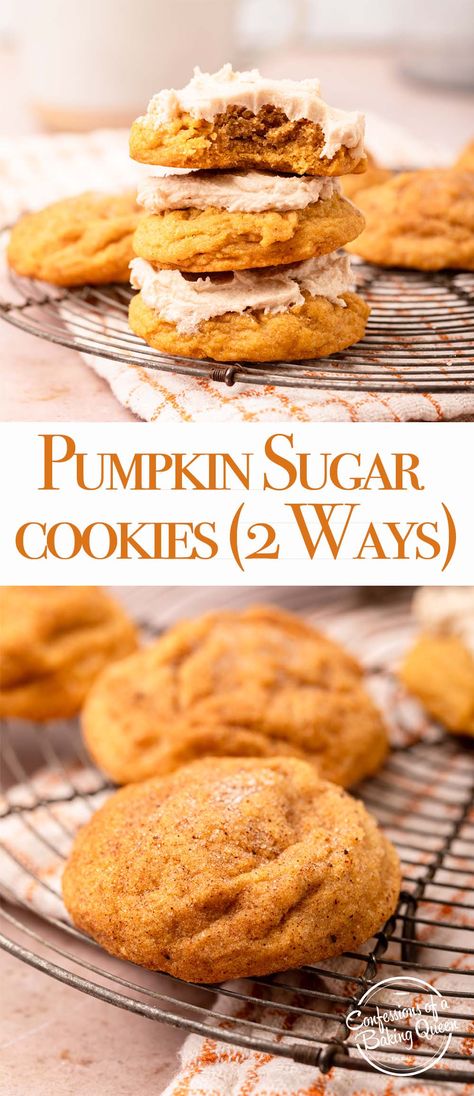 Indulge in the flavors of fall with these delicious homemade pumpkin sugar cookies. These soft and chewy treats are perfect for any autumn gathering or cozy night in. Pumpkin Cookies Recipes Easy, Homemade Pumpkin Cookies, Pumpkin Puree Cookies, Fall Pumpkin Cookies, Healthy Pumpkin Cookies, Pumpkin Pie Cookies Recipe, Low Sugar Cookies, Pumpkin Cookies Healthy, Low Calorie Cookies