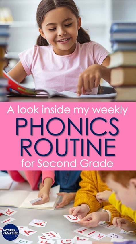 Learn how to create a consistent weekly phonics routine. Learn why you need one and how to set up an effective routine that’s easy to implement. In this post, I share the phonics routine I use in my second grade classroom and the reasons it’s been so beneficial for my students. 2nd Grade Phonics, Phonics Lesson Plans, Second Grade Classroom, Phonics Centers, Phonics Practice, Third Grade Classroom, Phonics Lessons, Phonics Games, 2nd Grade Classroom