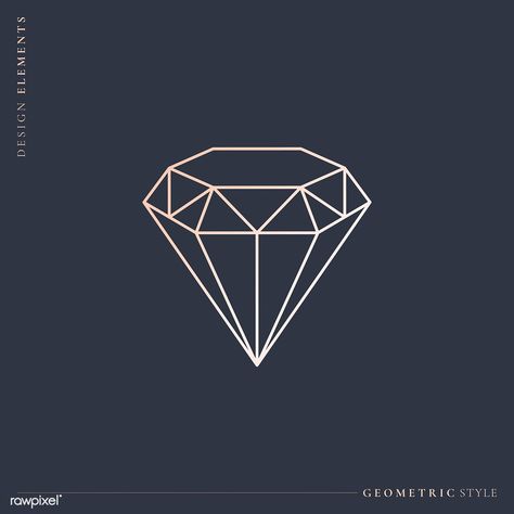 Linear geometric diamond design vector | free image by rawpixel.com / Aew Diamonds Illustration, Diamond Logo Design, Diamond Illustration, Activewear Logo, Logo Diamond, Black Abstract Background, Diamond Graphic, Geometric Diamond Design, Diamond Vector