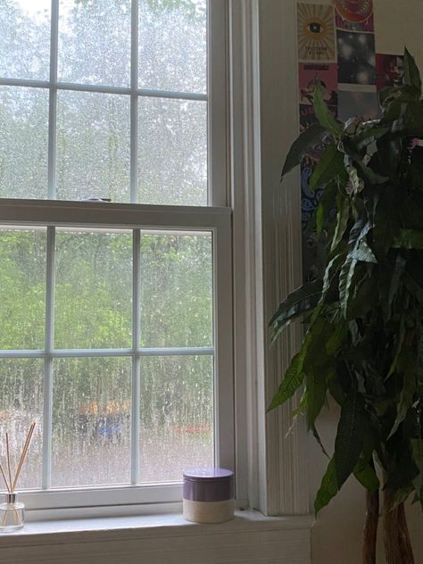 Rainy Day Window, Northern Downpour, Rainy Window, Window Views, Aesthetic Core, Window View, Rainy Days, Pretty Wallpapers, Rainy Day