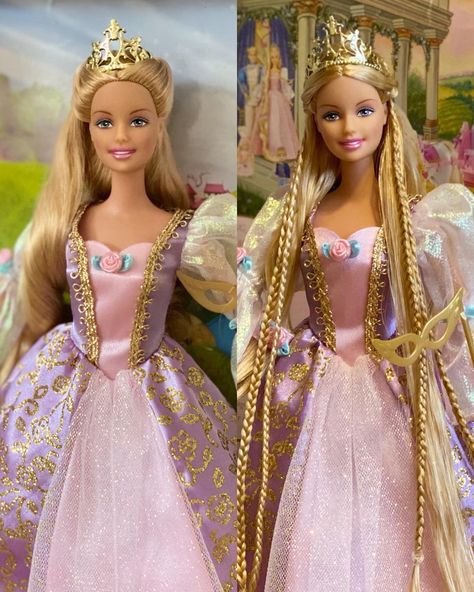 Barbie As Rapunzel, Disney Princess Doll Collection, Barbie Rapunzel, Rapunzel Doll, Barbie Hairstyle, Barbie 2000, Disney Princess Dolls, Princess Cosplay, Princess Collection