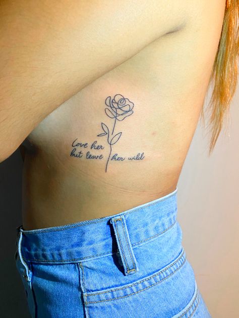 Love her but leave her wild #ink #tattoo #tattooideas #tattoosforwomen #atticuspoetry #staywild #flowertattoos #minimalisttattoos Love Her Wild Tattoo, Love Me But Leave Me Wild Tattoo Western, Love Me But Leave Me Wild, Love Her But Leave Her Wild Tattoo Ideas, Wild And Free Tattoo Ideas, Stay Wild Tattoos For Women, Love Me But Leave Me Wild Tattoo, Leave Me Wild Tattoo, Love Her But Leave Her Wild