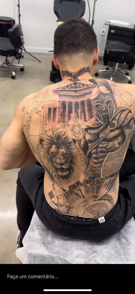 All Back Tattoo Man, Mens Back Tattoo Design, Tattoo Full Back Men, Mens Upper Back Tattoo Ideas, Roman Back Tattoo, Indian Back Tattoo, Men S Tattoo Back, Big Back Tattoo For Men, Top Of Back Tattoos For Guys