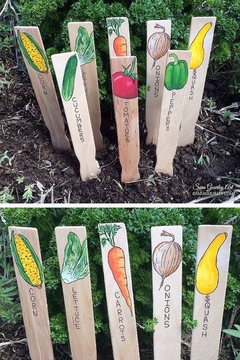 School Garden Design, Garden Labels, Garden Types, Plant Labels, Veg Garden, Garden Design Ideas, School Garden, Have Inspiration, Garden Markers