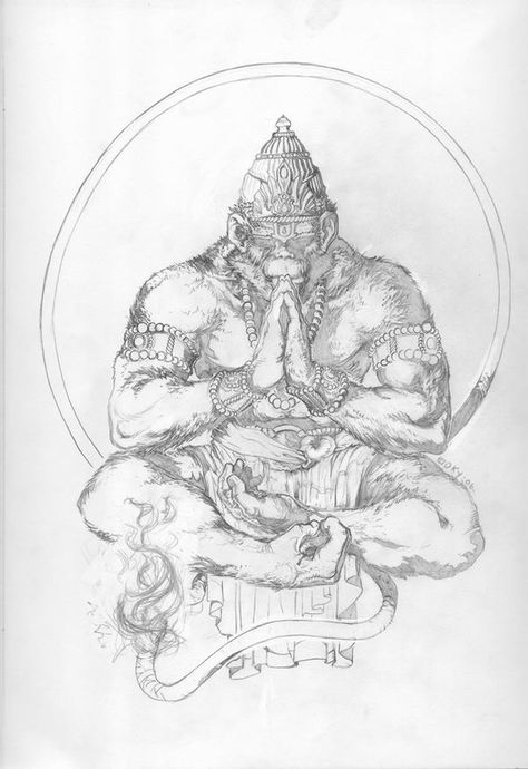 Hanuman Pencils by Blaw81 on DeviantArt Hanuman Tattoo, Gorilla Tattoo, Buddha Tattoo Design, Monkey Tattoos, Buddha Tattoos, King Tattoos, Buddha Tattoo, Thai Tattoo, Indian God