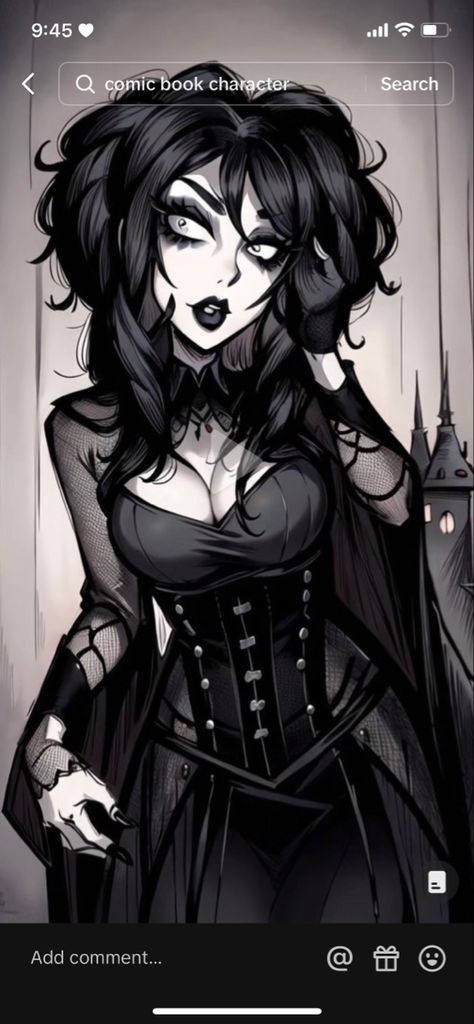 Goth Oc Art Girl, Witch Reference Photo, Goth Oc Girl, Gothic Character Art, Goth Girl Character Design, Goth Character Art, Goth Oc Art, Goth Girl Drawing, Goth Girl Art