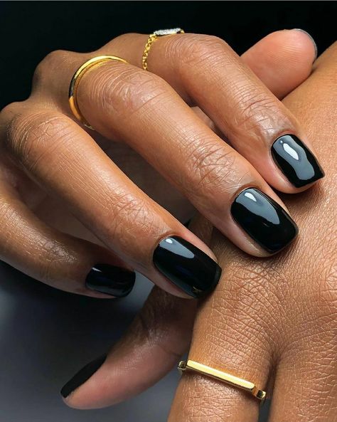 Black Nail, Dark Skin Nail Polish, Dark Skin Nail Color, Black Gel Nails, Fun Nail Colors, Style Français, Her Nails, Dark Style, Girls Nails