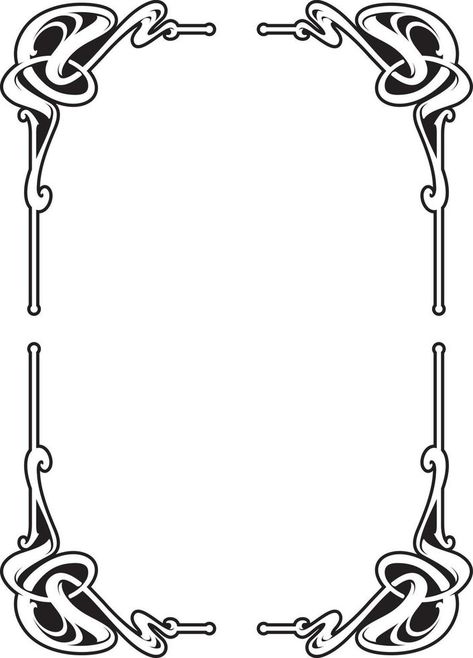 Vectorized Art Nouveau frame Design. Art Deco Frames Border, Art Nouveau Graphic Design, Art Nouveau Border, Nouveau Border, Art Deco Border, Art Nouveau Frame, Art Deco Frames, Art Deco Borders, Motifs Art Nouveau