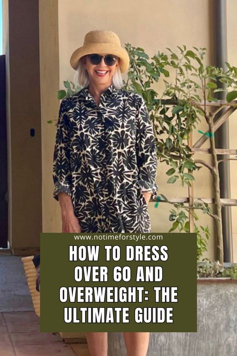 How To Dress Over 60 and Overweight: The Ultimate Guide — No Time For Style Over 60 Fashion Summer, Over 60 Fashion Plus Size, Outfits For Women Over 60 Casual, Plus Size Outfits For Summer, Fashion For Women Over 60 Outfits, Clothes For Women Over 60, Dressing Over 60, 70 Year Old Women, 60 Outfits