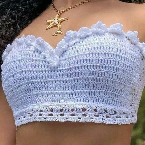 Beach Crochet, Crochet Bra, Crochet Cowl Pattern, Mode Crochet, Crochet Clothing And Accessories, Crochet Simple, Crochet Stitches For Beginners, Crochet Fashion Patterns, Crochet Diy