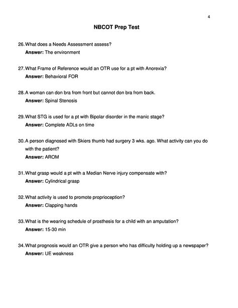 NBCOT Prep Test-3 Nbcot Exam Prep Cota Study Guides, Nbcot Exam Prep, Nbcot Exam, Occupational Therapy Schools, Occupational Therapist Assistant, Student Board, Occupational Therapy Kids, Occupational Therapy Assistant, Student Info