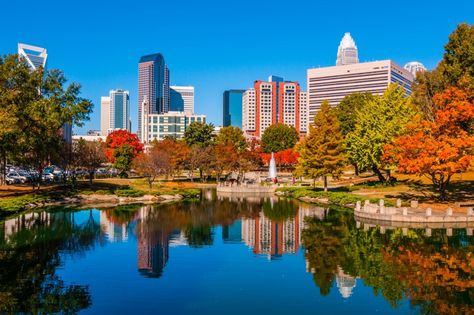 Pin for Later: 23 American Cities You Must Visit in Your 20s Charlotte, NC Fall is the most beautiful time to visit Charlotte. Tour the Mint Museum Uptown, then grab something to eat at 5Church. North Carolina Living, Charlotte City, Date Places, Unc Charlotte, Tree Identification, Carolina Girl, Florida City, Queen City, Charlotte North Carolina