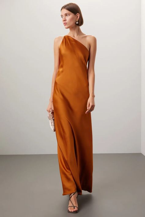 One Shoulder Gown by Obando Collective | Rent the Runway Black Tie Optional Dress, Black Tie Optional Wedding, Black Tie Wedding Guest Dress, Gown Rental, Orange Bridesmaid, One Shoulder Gown, Guest Attire, Wedding Attire Guest, Bridal Party Dresses