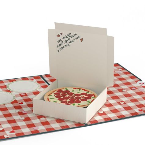 PRICES MAY VARY. CREATE A MAGICAL MOMENT FOR YOUR LOVED ONE with the 5" x 7" Pizza Love Pop-Up Card. The cover of this greeting card says, ‘Every pizza me loves every pizza you' and the inside message says, 'Any way you slice it, you’ve stolen a pizza my heart xoxo'. PERFECT FOR ANY OCCASION: No matter the occasion, you can send our cards for a birthday, anniversary, thinking of you, or just because. SURPRISE AND DELIGHT: Elevate the art of gift-giving with a personal touch and creative flair. O Wedding Anniversary Cards For Husband, Pizza Valentine, Cards For Husband, A Pizza My Heart, Roses Valentine, Pizza My Heart, Pop Up Greeting Cards, Anniversary Cards For Husband, Pizza Box