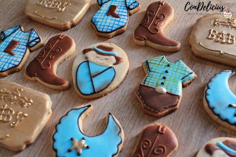 ConDelicius: Galletas Baby Shower Vaquero Baby Shower Vaquero, Sugar Cookie, Baby Shower, Shower