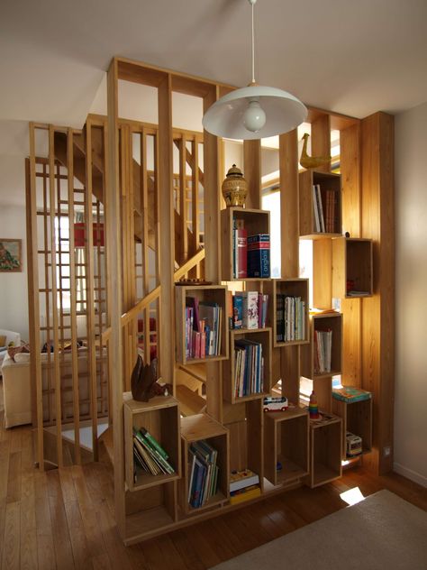 Shelf As Wall Divider, Stairs Covering, Media Studio, Wall Divider, Tv Room Design, Concept Board, Divider Wall, Shelf Wall, Reno Ideas