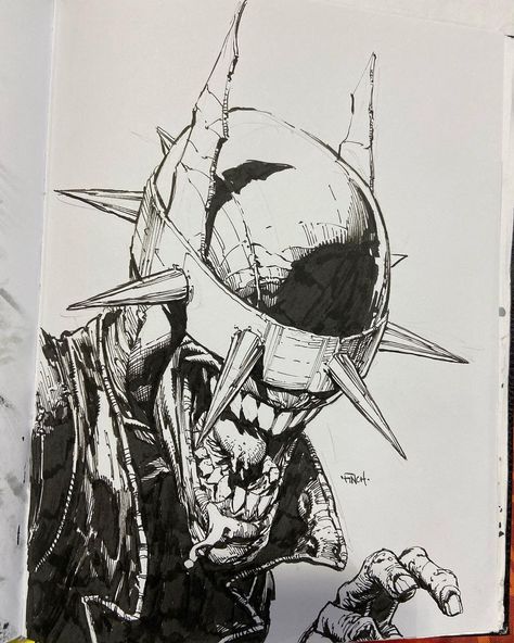 I’m so behind in posting! Here’s Drizzt from R.A. Salvatore’s Chronicles of Drizzt. #davidfinch Evil Batman, Miyamoto Musashi Art, Batman Who Laughs, Batman Metal, Head Sketch, Comic Art Sketch, David Finch, Comic Face, Comic Book Art Style