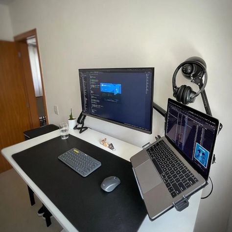 This is the minimalist and clean macbook with monitor and arm setup to help float them both on the desk for your home. I love the vibe it has for freelancers and programmers working from home.

Comment below to know more about the monitor arm with macbook

Best desk setup for work from home Macbook Monitor Setup, Notebook Desk Setup, Laptop With Monitor Setup, Desk Setup Laptop And Monitor, Laptop Monitor Desk Setup, Monitor And Laptop Desk Setup, Laptop And Monitor Desk Setup, Setup Notebook, Laptop Desk Setup