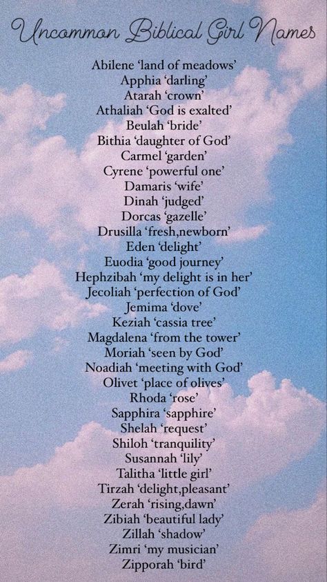 Biblical baby name list Bible Names For Girls, Biblical Names And Meanings, Catholic Names, Bible Baby Names, Biblical Girl Names, Character Charts, Meaningful Baby Names, Girl Names With Meaning