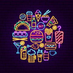 Menu food stock photos, royalty-free images, vectors, video Casino Illustration, Neon Line Art, Neon Food, Burger Design, Vegas Nails, Logo Neon, Neon Sign Art, Fast Food Menu, Neon Logo