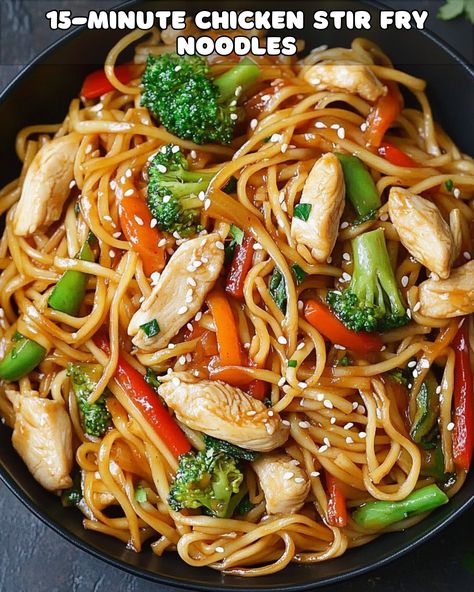 15-Minute Chicken Stir Fry Noodles: A Quick and Flavorful Meal – Foodyhealthylife Chicken Stir Fries Recipes, Vermicelli Stir Fry Chicken, Wok Recipes Easy Stir Fry, Thai Stir Fry Noodles, Chinese Food Recipes Noodles, Chinese Stir Fry Recipes, Healthy Stir Fry Recipes, Chicken Stir Fry Noodles, Chinese Stir Fry Noodles