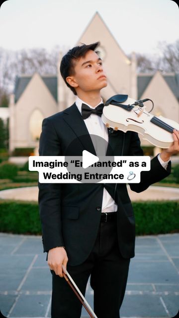 Alan Milan on Instagram: "Imagine “Enchanted” as a Wedding Entrance ❤️💍  Violin by @itsamoney   ✨ Full track available on @stringsbespoke   #enchanted #taylorswift #vibes #violinist #explore #fyp #popviolinist #wedding #weddingmusic #dallasmusic #weddingentrance" Violin Wedding, Tangled Wedding Song, Wedding Violinist, Violin Wedding Entrance, Violinist Wedding Ceremony, Live Violinist Wedding, Violinist At Wedding, Wedding Entrance Music, Wedding Entrance Songs