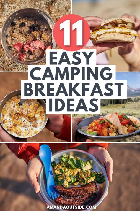 Need some easy camping breakfast ideas for your next trip? Check out this round-up of 11 camping recipes that will make camp breakfast a breeze! This list includes plenty of no-cook camping foods so even if you don’t want to cook, you can still eat a delicious camping meal! Head over to the blog to print some recipes and have a relaxing morning at camp! #breakfast #camping #campfood Easy Camping Breakfast Ideas, Camping Breakfast Recipes, Camping Breakfasts, Camping Meal Planner, Camping Breakfast Ideas, Camping Recipes Breakfast, Easy Camping Breakfast, Campfire Breakfast, Campfire Recipes