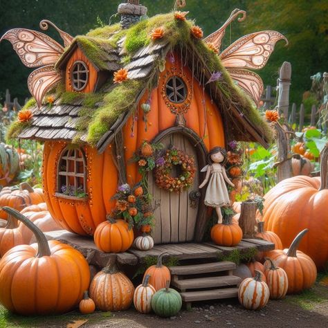 15 Enchanting Fairy Pumpkin House Ideas for Fall Magic — Lord Decor Fairy Door Pumpkin, Halloween Fairy House, Pumpkin Fairy House Diy, Pumpkin Carving House, Dungeon Halloween, Fairy Houses Diy, Pumpkin Village, Fairy Garden Pumpkin, Pumpkin Houses