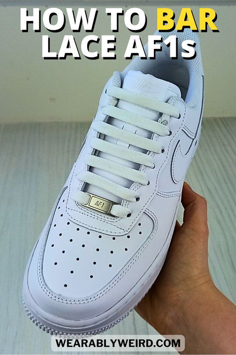 Lacing Sneakers No Tie, How To Lace Sneakers, Air Force 1 Laces Ideas, No Tie Shoe Laces Diy, Shoe Lace Hacks, Nike Shoe Laces, Sneaker Ideas, Shoe Lacing, Air Force Women